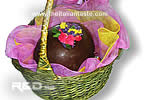A sweet basket for Easter with decorated chocolate egg