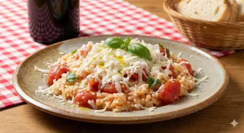 Rice with Mozzarella and Tomatoes