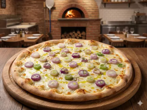 Pizza with onions (no tomato)