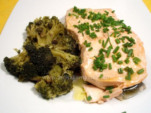 Filetti di salmone al vapore