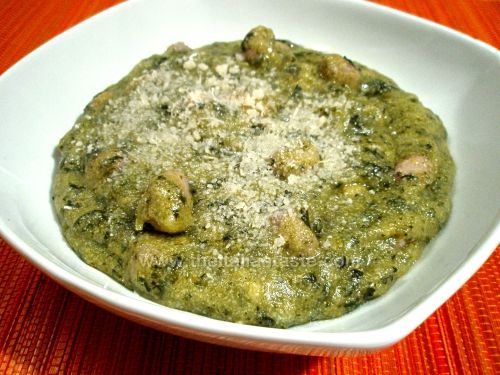 Polenta incatenata (with kale and beans)