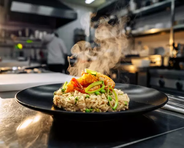 Risotto gamberi e piselli