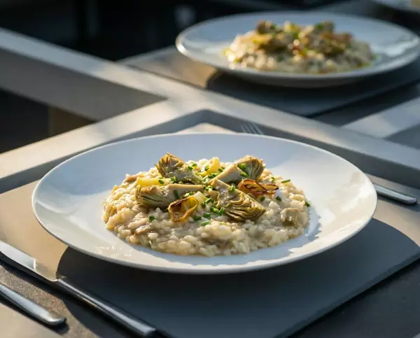 Risotto vegetariano con carciofi