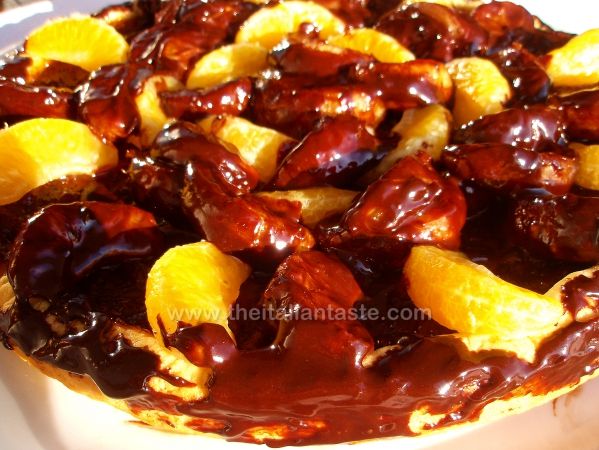 Clementine and chocolate tart