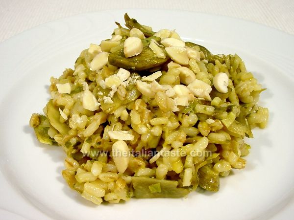 Cointreau-flavored risotto with artichokes