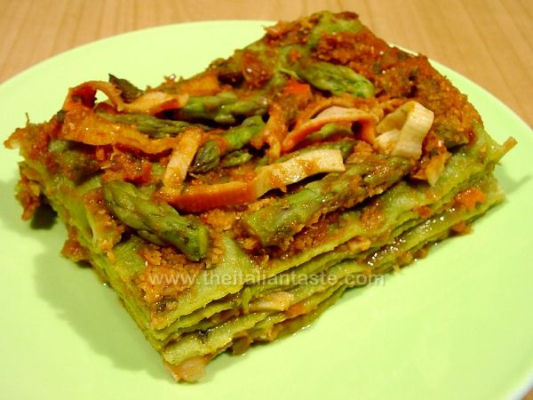 Asparagus and salmon baked pasta