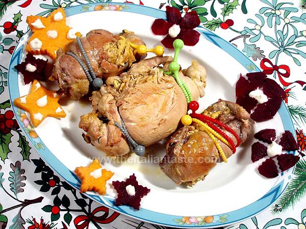 Rolled stuffed guinea fowl