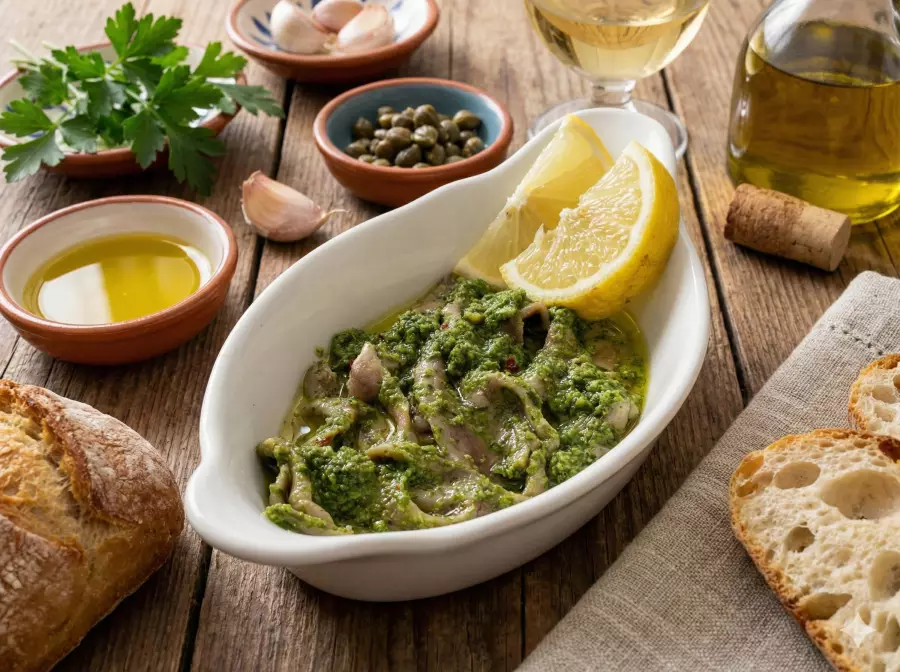 Anchovies in green sauce