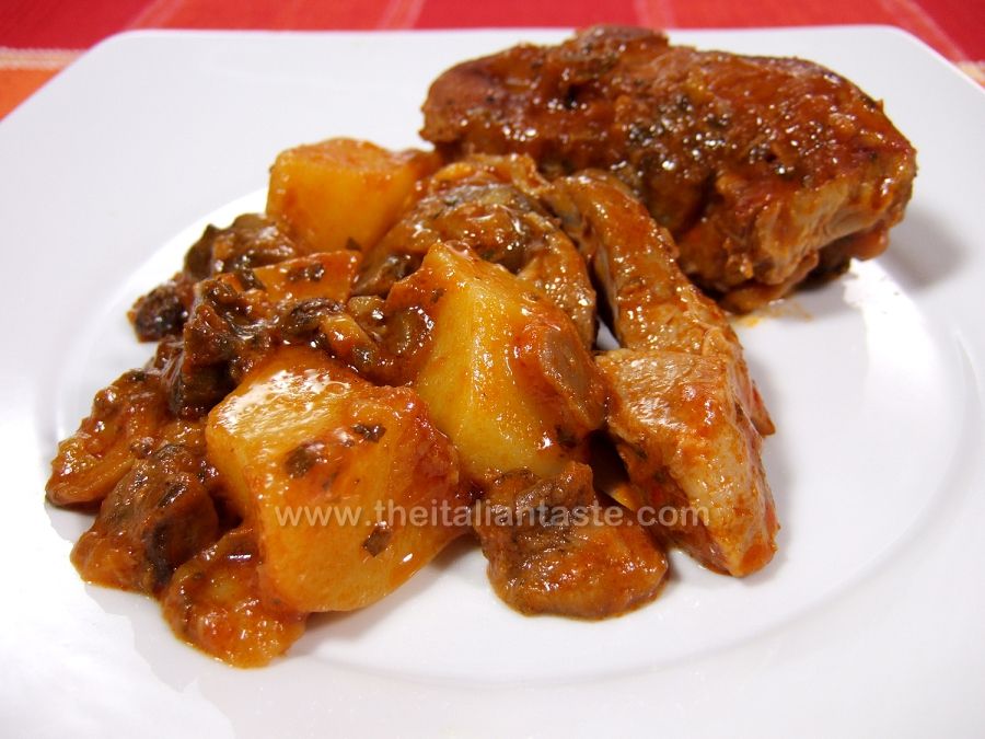 Lamb stew with mushrooms and potatoes